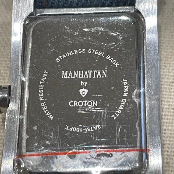 Croton Manhattan Watch Interchangeable Distressed Denim Bands Set with Case - Picture 11 of 11